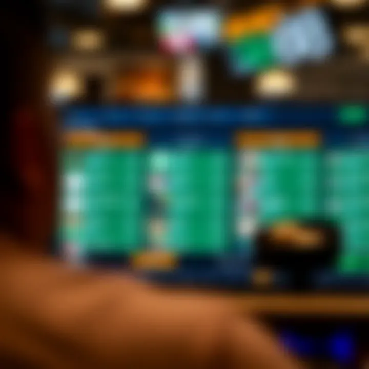 Detailed view of 888 Bet interface showcasing various betting options