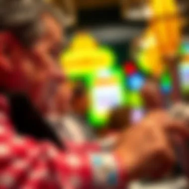 Close-up of a bingo caller announcing numbers