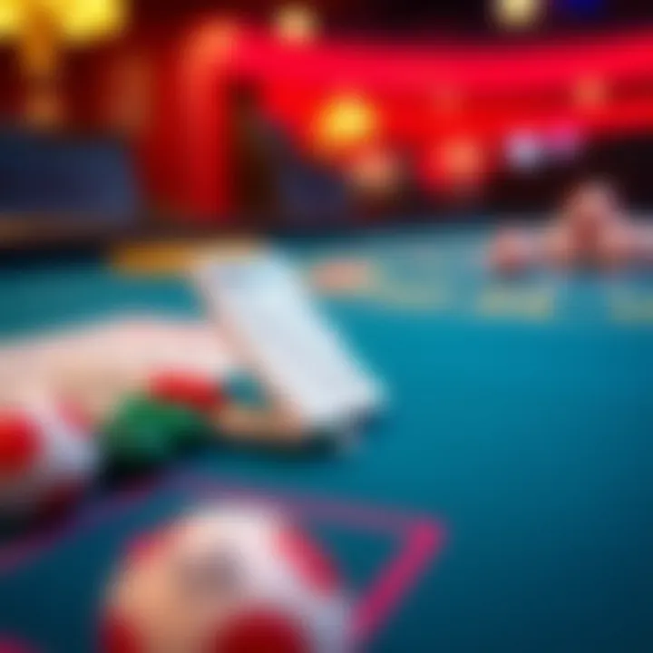 Bingo card and markers on a casino table