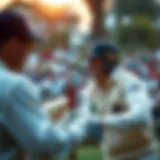 Historic Australian cricket match in action