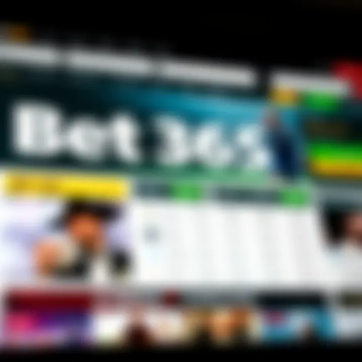 A detailed view of the Bet 365 homepage showcasing various betting options.