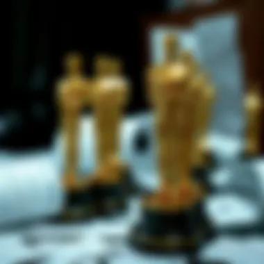 A collage of Oscar statuettes and betting slips