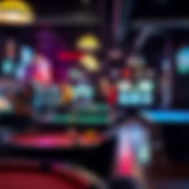 The lively atmosphere of the gaming area