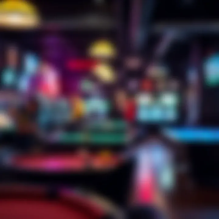 The lively atmosphere of the gaming area