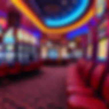 Interior of a casino showcasing various slot machines