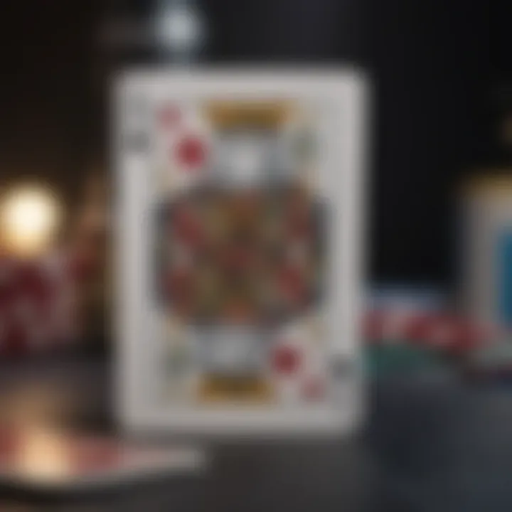 Close-up of playing cards in a blackjack game