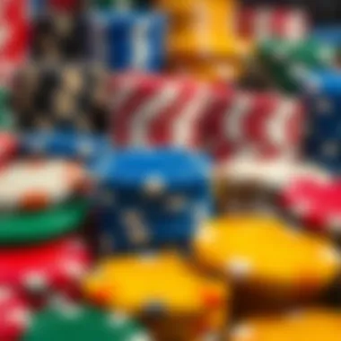 A variety of poker chips in vibrant colors and textures