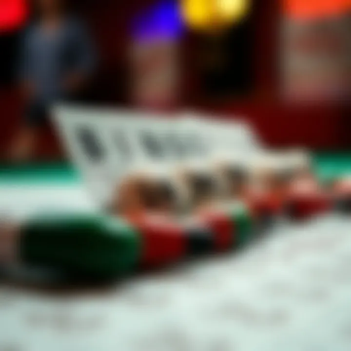 Close-up of bingo cards and markers ready for play