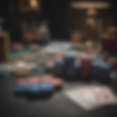 Essential Poker Equipment Laid Out for Play Essential poker equipment laid out for play