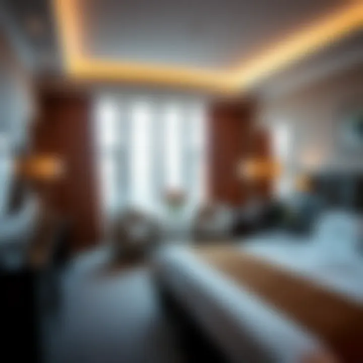 Luxurious hotel room with modern amenities