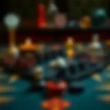 A backgammon board setup showcasing the intricate design and pieces.