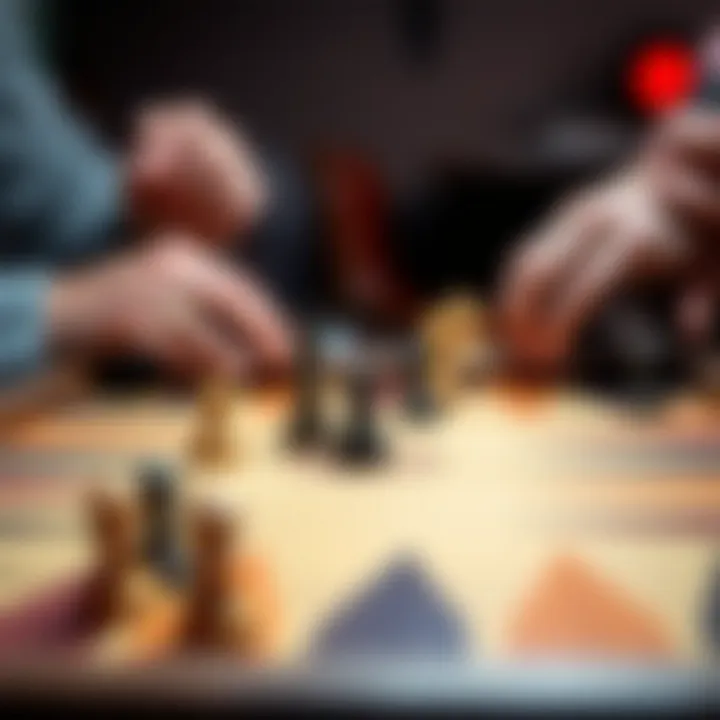 A strategic layout of potential tactics and moves in backgammon.