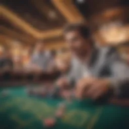 A vibrant casino scene showcasing betting excitement