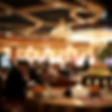 Elegant dining atmosphere within a casino buffet