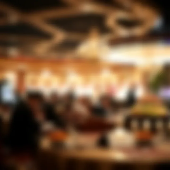 Elegant dining atmosphere within a casino buffet