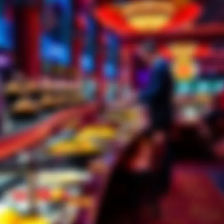 Vibrant buffet setup attracting casino guests