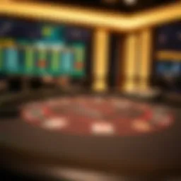 Illustration of a virtual blackjack table