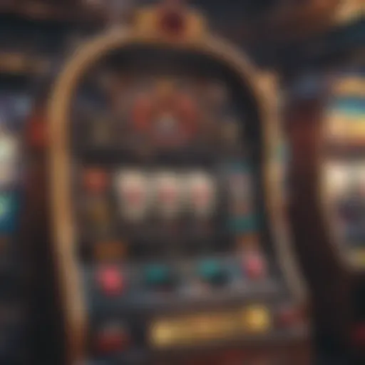 A vibrant virtual casino showcasing various slot machines