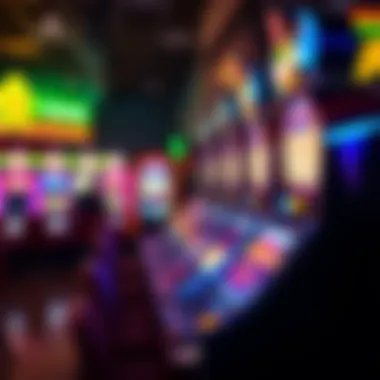 Vibrant slot machines in a downtown Las Vegas casino