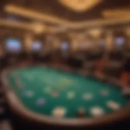 A vibrant poker table at Hard Rock Atlantic City surrounded by chips and cards