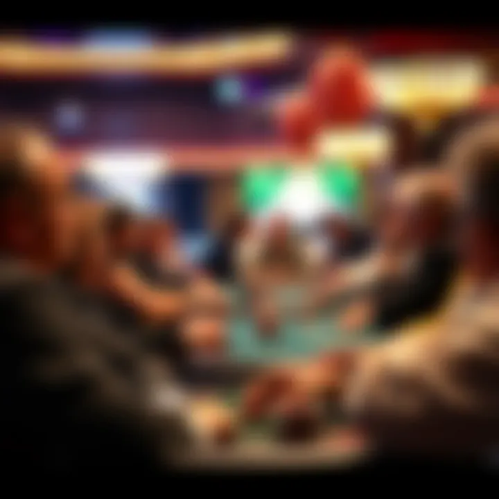 Intense live poker tournament action