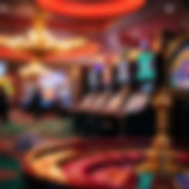 An array of casino game elements, illustrating excitement and chance.