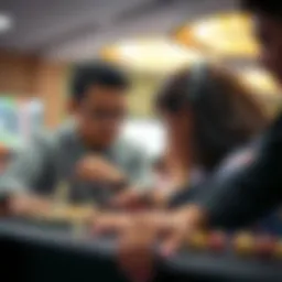 A player engaged in a skill-based game, showcasing concentration and strategy.