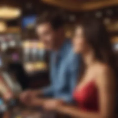 Engagement and Excitement at the Slots A player engaging with slot machines