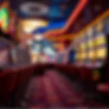A vibrant casino scene with slot machines