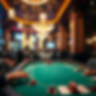 Luxurious poker table setting