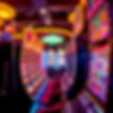 Vibrant slot machine with shining lights and colorful graphics