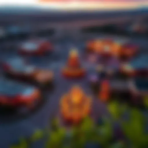 Aerial view of a vibrant casino in Colorado