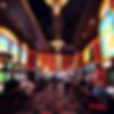 Interior of a bustling casino with patrons engaged in gaming