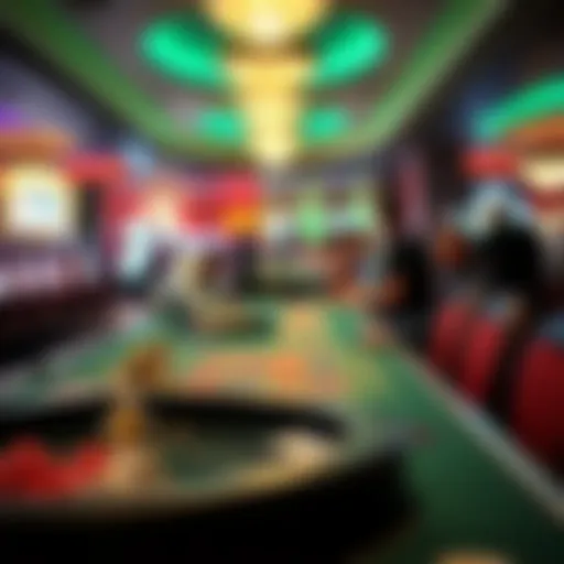 Excitement at the Craps Table A vibrant craps table bustling with excitement in a Florida casino