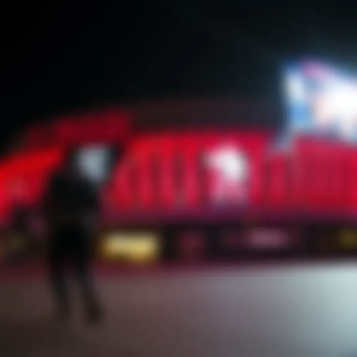 Exterior view of T-Mobile Arena during a game night