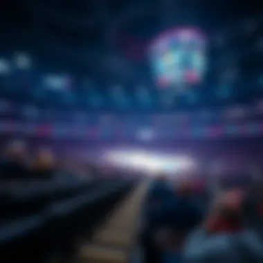 Interior seating arrangement of T-Mobile Arena filled with fans