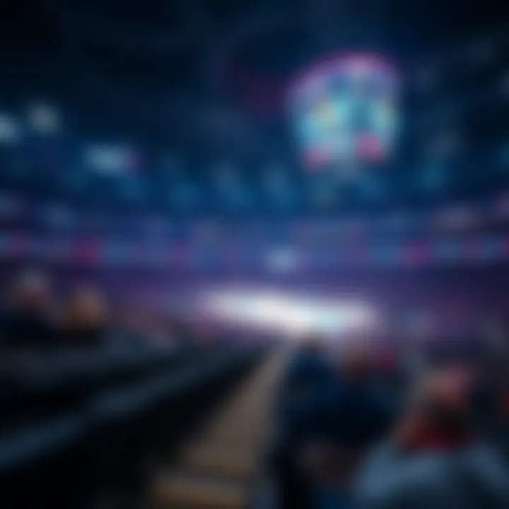 Interior seating arrangement of T-Mobile Arena filled with fans