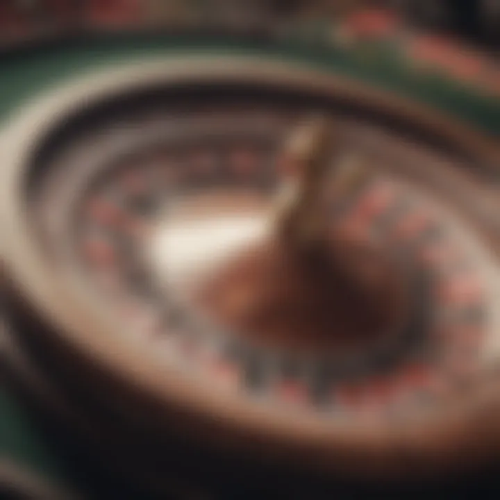 A close-up of a roulette wheel in motion, emphasizing the excitement of gambling.