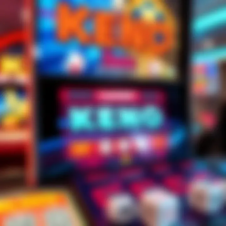 An exciting keno game interface showcasing vibrant graphics