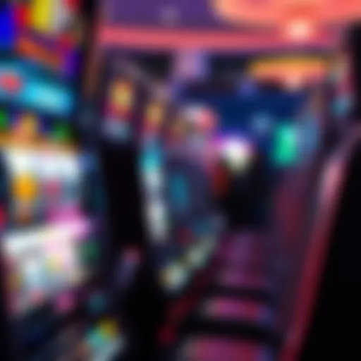 A captivating view of a slot machine with bright lights