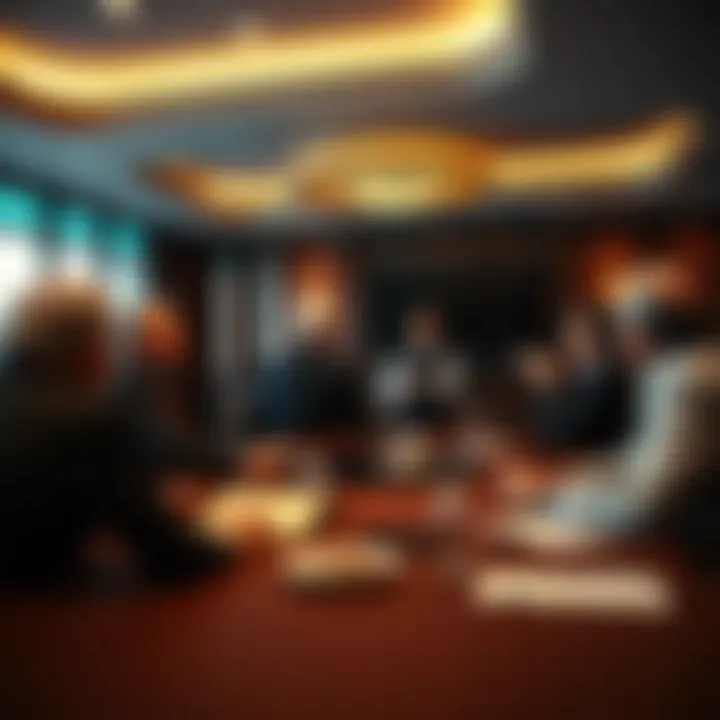 Strategic management meeting inside the casino's corporate office