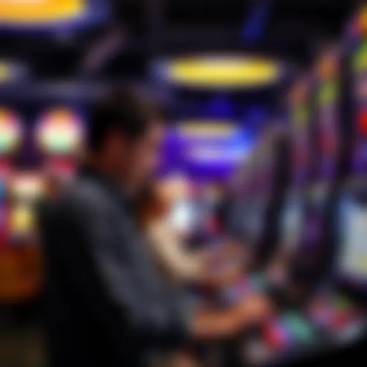 A player strategizing at a slot machine