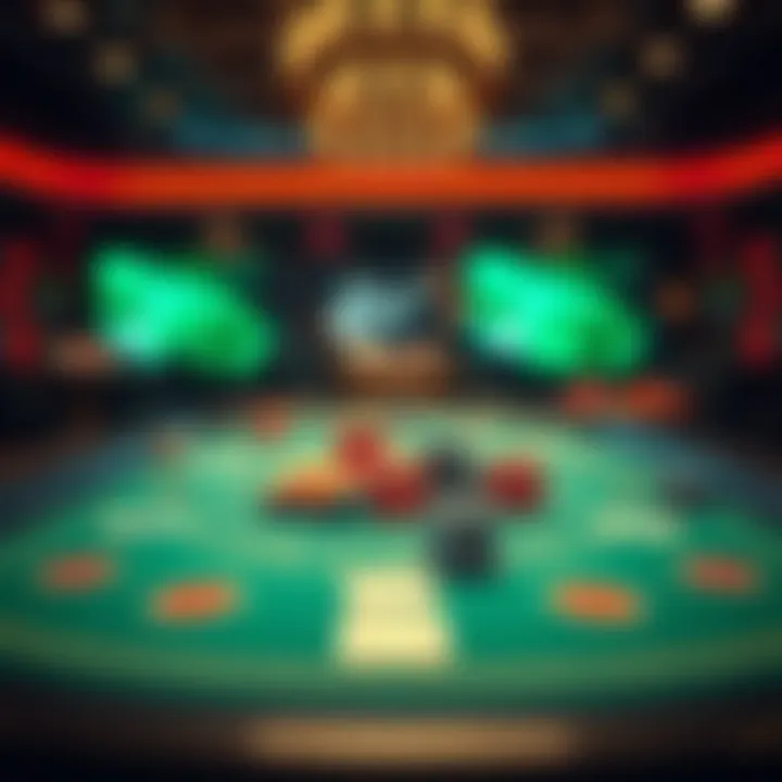 A virtual poker table showcasing various card games in action