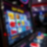 Slot machine interface showing various game options