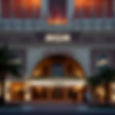 Architectural Grandeur of MGM Casinos Elegant façade of an MGM casino showcasing its architectural grandeur