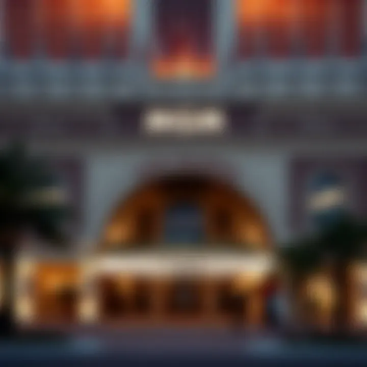 Architectural Grandeur of MGM Casinos Elegant façade of an MGM casino showcasing its architectural grandeur