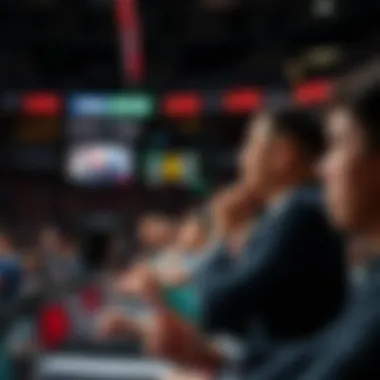 Live betting action during an NBA game