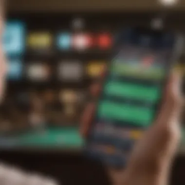 A user navigating a sports betting app on a smartphone