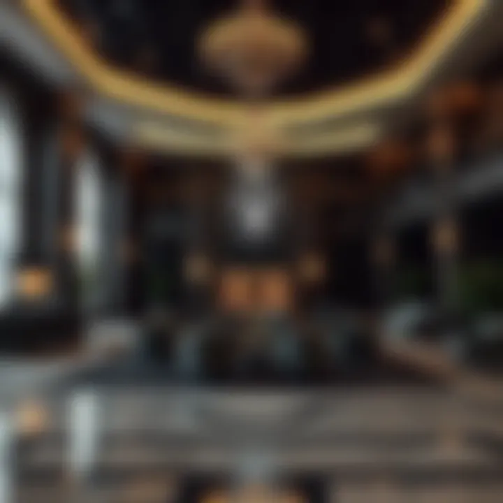 Interior lobby of the Raiders hotel featuring luxurious decor