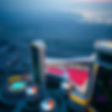 Aerial view of Resorts World Casino Hotel showcasing its modern architecture